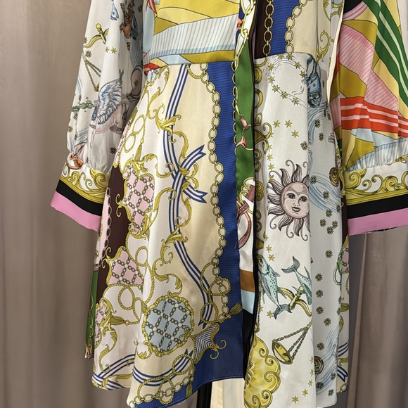 Zara Colorful Patterned Button-Up Dress, xs - Picture 3 of 6